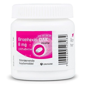 Bromhexin Tabletter 8 mg 100 stk produktbillede