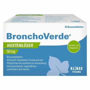 Bronchoverde® Hustenlöser 50 mg Brausetabletten, 20 St Brausetabletten Produktbild