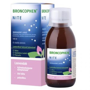Broncophen nite suukaudne lahus 187.5mg+136.4mg+150mg 15ml 120ml n1 toote pilt