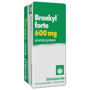Bronkyl forte 600 mg brusetabletter 10 stk produktbilde