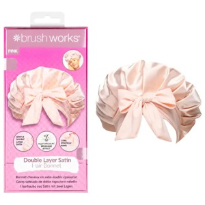 Brushworks Double Layer Satin Hair Bonnet - Ballet Pink produkt bild