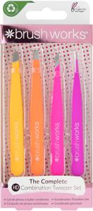 Brushworks HD 4 Piece Combination Tweezer Set Brights produkt bild