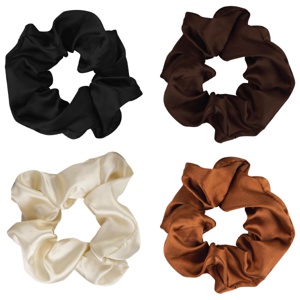 Brushworks Nude Satin Scrunchies, 4 stk. produktbilde