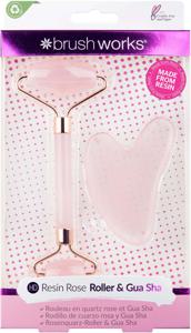 Brushworks Resin Rose Quartz Roller & Gua Sha produkt bild