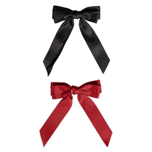 Brushworks Satin Hair Bow Duo Red & Black produktbilde