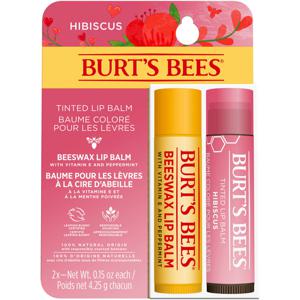 Burt's Bees Lip Duo Tinted Lip Balm Hibiscus + Lip Balm Beeswax B produkt bild