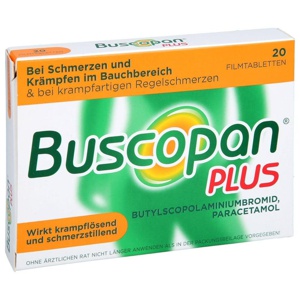 BUSCOPAN plus 10 mg/500 mg Filmtabletten Produktbild