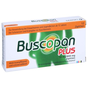 BUSCOPAN plus 10 mg/800 mg Suppositorien Produktbild