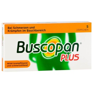 BUSCOPAN plus 10 mg/800 mg Suppositorien Produktbild