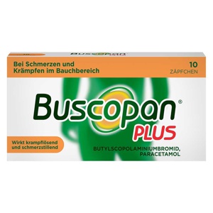 BUSCOPAN plus 10 mg/800 mg Suppositorien Produktbild