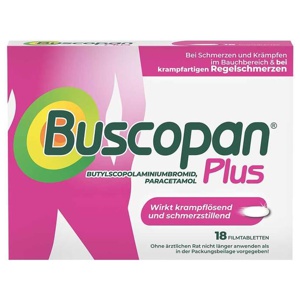 BUSCOPAN plus 10 mg/500 mg Filmtabletten Produktbild