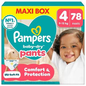 Pampers Baby-Dry byxblöjor storlek 4, 78 blöjor, 9kg-15kg produkt bild