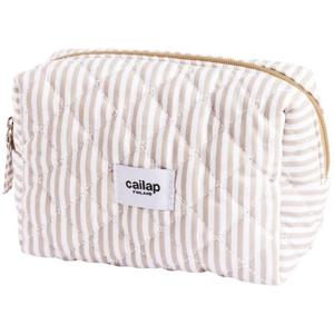 Cailap Sminkväska, beige ränder, liten produkt bild
