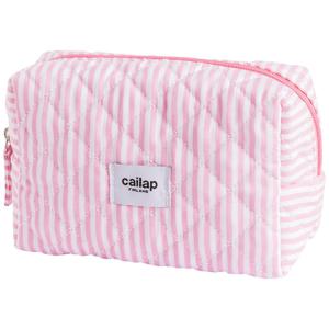 Cailap Sminkväska, rosa ränder, liten produkt bild