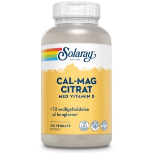 Solaray Cal-Mag Citrat med vitamin D - 270 kaps. produktbillede