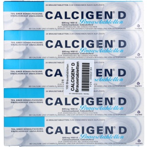 CALCIGEN D 600 mg/400 I.E. Brausetabletten Produktbild