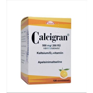 Calcigran närimistbl 500mg+200rü n120 toote pilt