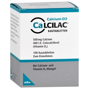 Calcilac 500mg/400 I.E. 100 St Kautabletten Produktbild