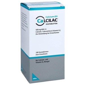 Calcilac 500mg/400 I.E. 180 St Kautabletten Produktbild