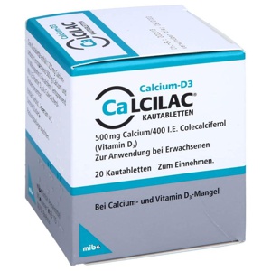 Calcilac 500mg/400 I.E. 20 St Kautabletten Produktbild