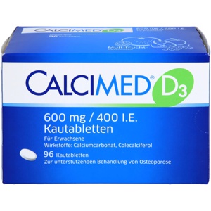 CALCIMED D3 600 mg/400 I.E. Kautabletten Produktbild
