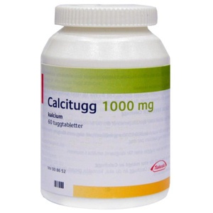 Calcitugg, tuggtablett 1 g 60 st produkt bild