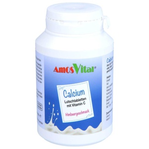CALCIUM 200 mg+Vitamin C 30 mg AmosVital Lutsch. Produktbild