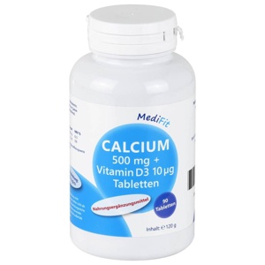 CALCIUM 500 mg+Vitamin D3 10 μg Tabletten MediFit Produktbild