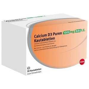 CALCIUM D3 Puren 1000 mg/880 I.E. Kautabletten Produktbild