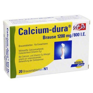 Calcium Dura Vit D3 Brause 1200 mg / 800 I.E., 20 St Brausetabletten Produktbild