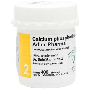 Calcium phosphoricum D6 Adler Pharma Biochemie nach Dr. Schüßler Nr.2, Tablette 400 St Tabletten Produktbild