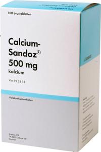 Calcium-Sandoz, brustablett 500 mg, 5 X 20 st produkt bild