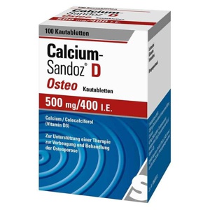 CALCIUM-SANDOZ-D-Osteo-500-mg-400-I-E-Kautabl Produktbild