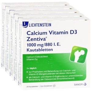 CALCIUM VITAMIN D3 Zentiva 1000 mg/880 I.E. Kautab Produktbild