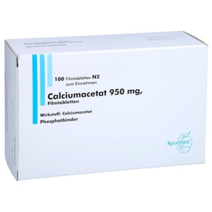 Calciumacetat 950 mg Filmtabletten, 100 St Filmtabletten Produktbild