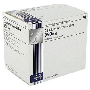 CALCIUMACETAT NEFRO 950 mg Filmtabletten 200 St Filmtabletten Produktbild