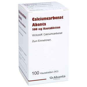 CALCIUMCARBONAT ABANTA 500 mg Kautabletten Produktbild