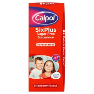 Calpol SixPlus Sugar Free Suspension Strawberry Flavour 6+ Years 200ml product image