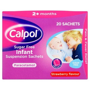 Calpol Sugar Free Infant Suspension Strawberry Flavour - 20 Sachets product image