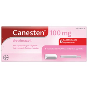 Canesten 100 mg Vaginaltabletter m/Applikator 6 stk produktbilde