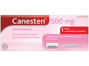 Canesten 500mg vaginaltablett med applikator 1 stk produktbilde