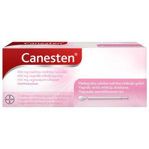 Canesten vaginaalpehmekapsel 500mg n1 toote pilt