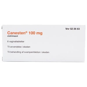 Canesten Vaginaltabl 100 mg 6 stk produktbillede