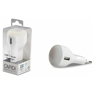 CAPiDi USB-laddare 1A & Nattlampa Vit 1 st produkt bild