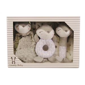 Carlo Baby Fleecefilt och gosedjur Giftset Grå Räv produkt bild