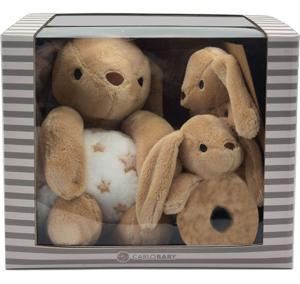 Carlo Baby presentkit filt gosedjur mm kanin brun produkt bild