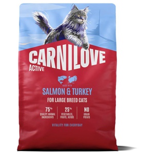 Carnilove Active Cat Adult Large Breed Salmon & Turkey torrfoder för katt 2 kg produkt bild