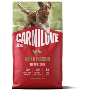Carnilove Active Dog Adult All Breeds Duck & Pheasant torrfoder för hund 4 kg produkt bild