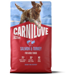 Carnilove Active Dog Adult All Breeds Salmon & Turkey torrfoder för hund 4 kg produkt bild
