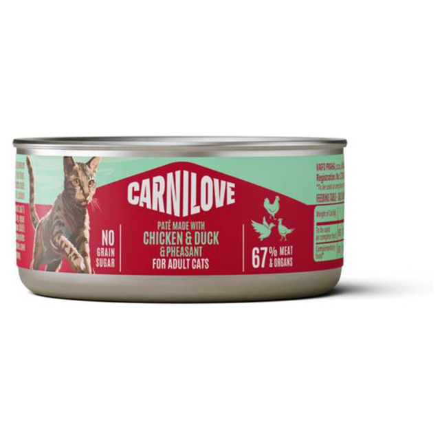 Carnilove Cat Paté 6 x 100 g - Kyckling, anka & fasan